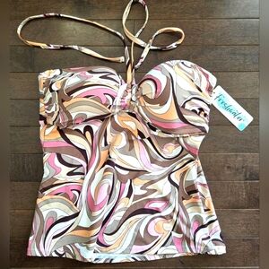 ⭐️Frehswater Tankini NWT Swirl Pattern Halter